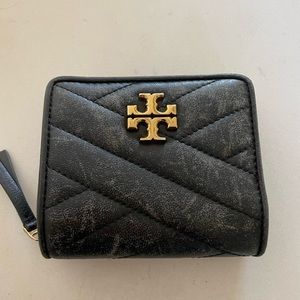 Tori Burch Chevron wallet, lamb skin is worn from use